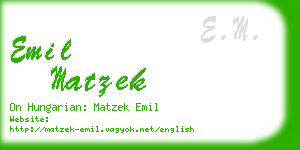 emil matzek business card